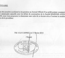 Un extrait du rapport de l'expert de la maif