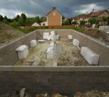 Fin de la construction du vide sanitaire.