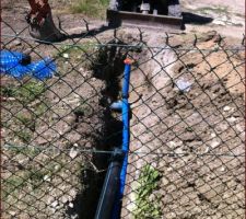 Travaux pour le raccordement au réseau d'eau