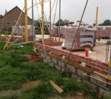 D&eacute;but de l'&eacute;l&eacute;vation des murs.