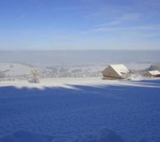 Panorama hivernal depuis le terrain