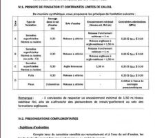 Etude préliminaire des fondations