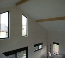 Sous couche  et blanc de finition plafond réussi.
Silicone à la jonction des pannes et des plaques.