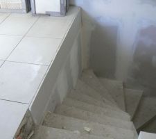 Bande qui manquait dans la descente d'escalier