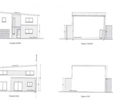 Vues des facades de la maison après modification suite avis architecte conseil