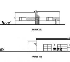 Vue de façade Est et Sud de l'avant projet N°5