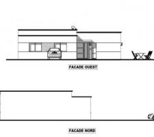 Vue de façade Ouest et Nord de l'avant projet N°5