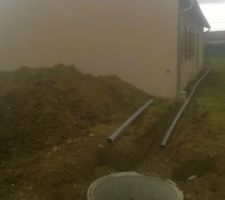Terrassement/ Puisard pluviale et passage gaine en sol ( eau   raccordement, EU   raccordement tout à l'égout, Telecom et electricité)