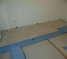 Chambre n°1 - Pose du parquet