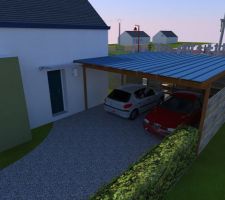 Simulation 3D pour un carport.