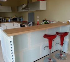 Montage du mur pour le bar de la cuisine