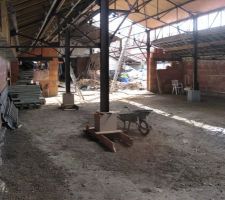 J' ai mis des pieds béton à chaque poutre