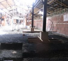 J' ai mis des pieds béton à chaque poutre