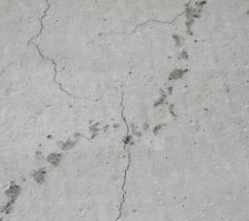 Quelques fissures sur la dalle certainement dues au séchage trop rapide avec ces premières chaleurs. Nous avons pourtant arrosé la dalle plusieurs fois
