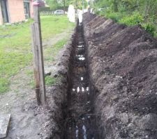 Ouverture des 50 premiers mètres à -1m. On y voit les affleurements d'eau
