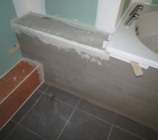 Coffrage salle de bain et carrelage