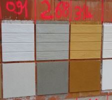 Modèles des différente couleurs de revêtement. 
Faites vous en une idée avant le grand jour...