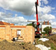 Pose du plancher béton