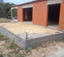 Pr&eacute;paration pour couler la dalle terrasse