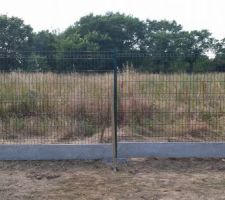 Clôture arrière faite par le lotisseur