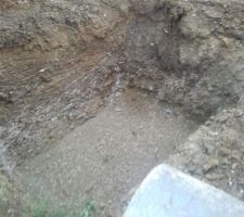 Trou pour la cuve de récupération des eaux de pluie