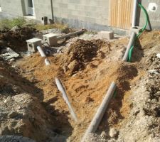 Mise en place du circuit pour réduction du débit d'eaux pluviales envoyé au réseau du lotissement