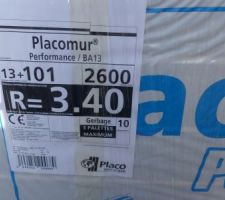 Placo en 100 13 (isolation thermique et phonique)