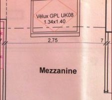 La mezzanine qui sera le coin lecture et jeux de toute la famille, avec une verrière de toit pour pouvoir profiter de la vue sur Dangolsheim.