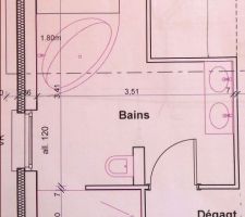 La salle de bains, grande mais avec 1 femme et une futur femme dans la maison il faut au moins ça ;) !!!