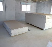 Photo de la livraison des plaques de BA13 et de l'isolant n°10