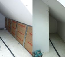 Photo de la pose d'isolant et de plaques de BA13 n°7