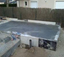 Coulage de la dalle surfacée du garage