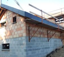 Le début des planches de rive en zinc anthracite