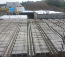 Doublage des hourdis béton pour la dalle du garage