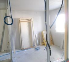 Chambre parents, placo en cours