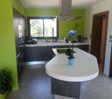 Cuisine. Manque le faux-plafond avec les LED d'ambiance.