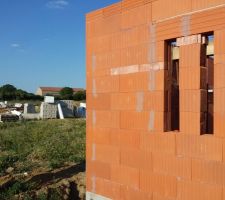 Mur à l'arrière de la maison   fenêtre du cellier