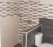 Salle de bain du bas presque termin&eacute;e (manque vitre pour la douche la vasque et le meuble