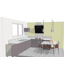 Vue de la cuisine depuis le local technique