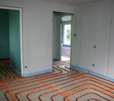 Chambre bas pose du plancher chauffant