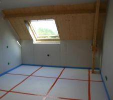 Chambre 2 pose de l'isolant