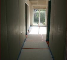 Couloir haut pose de l'isolant