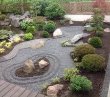 Le jardin japonisant zen terminé