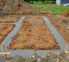 Semelles de fondations avant vers arrière droit