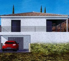 Vue 3D de la façade sud