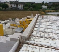 Le mur de la maison fait aussi office de planelle