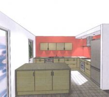 Vue d'ensemble 3D cuisine