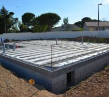 Pose du ferraillage pour la dalle