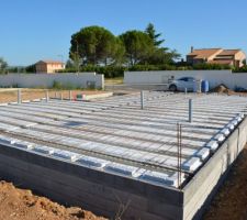 Pose du ferraillage pour la dalle