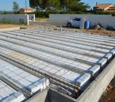 Pose du ferraillage pour la dalle